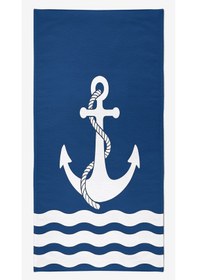 Resim ANCHOR Dijital Baskılı 75x150 Cm Plaj Havlusu Lacivert 