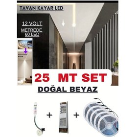 Resim Tavan Akışkan Piksel Kayar Led Sistemi 12 Volt Kit / 25 Metre /4000k Doğal Beyaz 