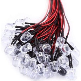 Resim 5v 4,8mm Şeffaf Mantar Led 0,22mm²20 Cm Kablolu Sarı 5adet 