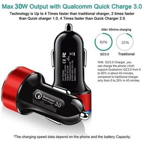 Resim Prestigegoods Usb 5v 3a Hızlı Şarj Cihazı, Led Ekran, Xiaomi Samsung İphone Huawei Uyumlu Araç Şarj Adaptörü 
