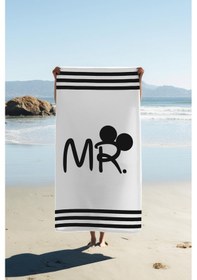 Resim Dijital Baskı Plaj Deniz Havlusu Mr Mickey Desenli Peştamal Hvl0102 Renkli 