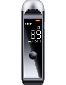 Resim Taşınabilir Alkol Test Cihazı, Hava Üflemeli Test Cihazı, Yüksek Hassasiyetli Promil Ölçer - Siyah 