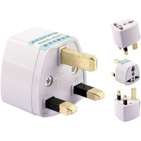 Resim Priz Dönüştürücü Fiş Çevirici Adaptör Topraklı Türk-ingiliz Fişi 