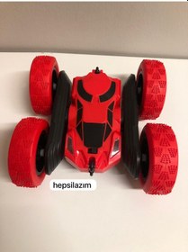 Resim Uzaktan Kumandalı 360 Dönen Şarjlı Akrobat Stunt Car Araba Kırmızı 
