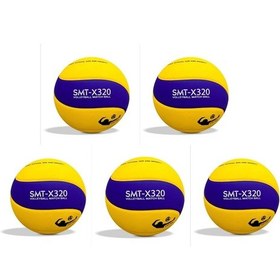 Resim Smt-x320 Voleybol Topu Seti 5 Li Okul & Kulüp Kullanımına Uygun Sarı-lacivert 