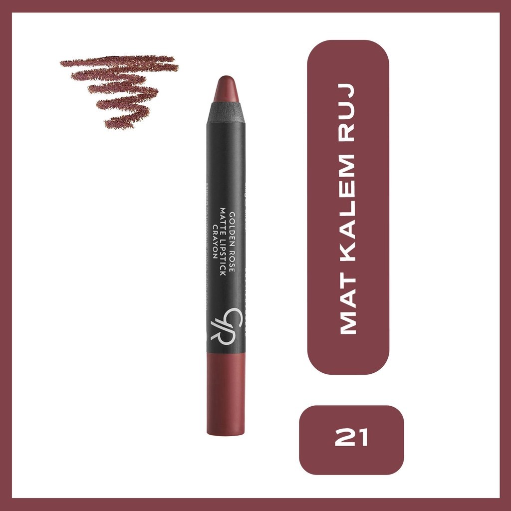 Golden Rose Matte Lipstick Crayon - 21 - Mat Ruj Fiyatı ve Özelliklerı - Badem