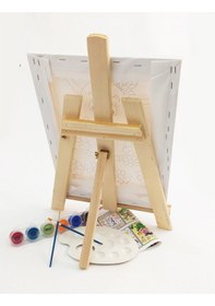 Resim Büyülü Gökyüzü Çocuk Ressam Seti - 30 X 40 Cm Önçizimli Tuval, 2 Ad. Fırça, Palet, Boyalar Ve Şövale 