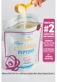 Resim Kiperin %100 Saf Ve Doğal Yüksek Biyoaktif Çift Hidrolize Kolajen Peptitler İçeren Diyet Takviyesi 300gr 