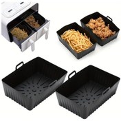 Resim Honeybeeshop Gıda Uyumlu Silikon Fırın Tepsisi Air Fryer Altlığı 8.46 İnç Siyah 1 Adet 