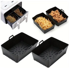 Resim Honeybeeshop Gıda Uyumlu Silikon Fırın Tepsisi Air Fryer Altlığı 8.46 İnç Siyah 1 Adet 