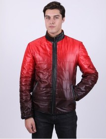 Resim Erkek Şişme Sarı Deri Ceket Sarı 