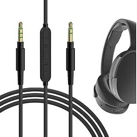 Resim Geekria QuickFit mikrofonlu ses kablosu, Skullcandy Hesh 3, Hesh 2, Crusher, Grind kulaklık ile uyumlu, 3,5 mm AUX yedek stereo kablo, Inline mikrofonlu ve ses ayarlı (1,2 m) 