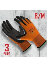 Resim Willowhaven 3/6 Çift Dayanıklı Nitril Kaplama Bahçe Eldiveni - Kaymaz, Hafif, Nefes Alabilir, Makinede Yıkanabilir - Gri 3 Çift 