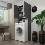 Resim Kenzlife çamaşır makinesi dolabı sinem gri 180x066x30 banyo kiler 