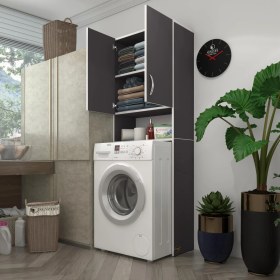Resim Kenzlife çamaşır makinesi dolabı sinem gri 180x066x30 banyo kiler 