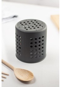 Resim Füme Silindir Dik Kaşıklık & Tezgah Üstü Düzenleyici & Servis Standı 