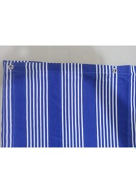 Resim Ceylan Home Balkon Perdesi Kuş Gözü Ölçü Seçenekli Mavi İnce Çizgili Mavi 