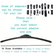 Resim Trendooze Turcoshop11 25 Parça Silecek Seti, 14 Adaptör, 16 Ebatta Kaliteli Lastik Sessiz Temizleme 