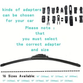 Resim Trendooze Turcoshop11 25 Parça Silecek Seti, 14 Adaptör, 16 Ebatta Kaliteli Lastik Sessiz Temizleme 