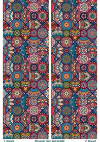 Resim Anatolia 10 Desenli Süet Oturma Odası Salon Fon Perde Baskılı Ekstrafor Büzgü 2 Kanat Prd-1101 Çok Renkli 