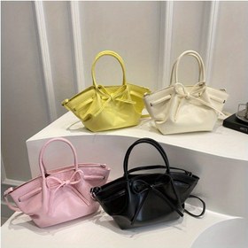 Resim Çıkarılabilir Askılı Kadın Crossbody Tote Çanta - Manyetik Kapama, Polyester Astar, 4 Renk (Bej/Pembe/Sarı/Siyah) Günlük ve Profesyonel Kullanım İçin 