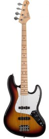Resim Kozmos KJB-ALDJJ-GMN-3TS Jazz Bass Akçaağaç Klavye Sunburst Bas Gitar 