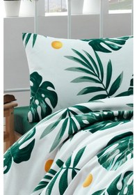 Resim Tek Kişilik Baskılı Pike Takımı Monstera Yeşil Yeşil 