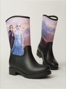 Resim Sea&Blue Elsa Frozen Baskılı Su Geçirmeyen Kız Çocuk Yağmur Çizmesi 