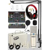 Resim Cx1 Titanium Set Efektli Ses Kartı Mikrofon Kulaklık Stand Kayıt Canlı Yayın (Pc ve Telefon) 