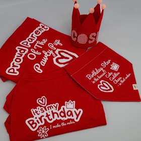 Resim It’s My Birthday Set | Cherry Red (Kişiselleştirilebilir Taçlı Set) - XS / S / L 