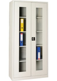 Resim 198'Lik Camlı Dosya Dolabı Gri 