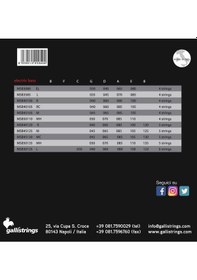 Resim Galli Msb40105 Model 040-105 Numara Çelik Bas Gitar Tel Seti 