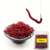 Resim 100/200 adet Biyonik Dünya Solucanları, Sahte Yem, Kırmızı Solucan Seti, Deniz Balıkçılığı Aksesuarları 