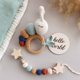 Resim Amigurumi Sevimli Tırtıl Gift Box - 2li set yeşil 