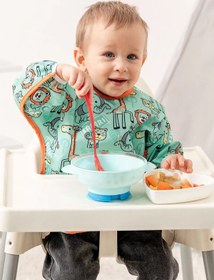 Resim ANP MODA TASARIM Sıvı Geçirmez Safari Desenli Aktivite Mama Önlüğü 6-24 Ay 
