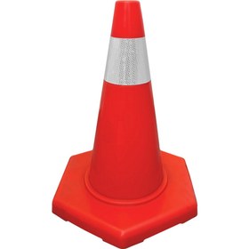 Resim İleri Trafik PVC Trafik Konisi 50 cm Tek Reflektifli Trafik Dubası 