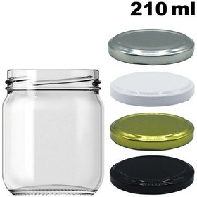 Resim Afracam 210 Ml Metal Kapaklı Şeffaf Cam Kavanoz Siyah 