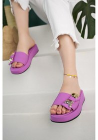 Resim Muggo Mişa Garantili Günlük Fiyonk Aksesuar Detaylı Kadın Terlik 001 