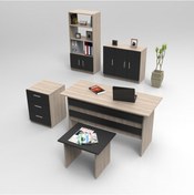 Resim Yurudesign Vario ABCDE Ofis Büro Masa Takımı Meşe-Siyah 