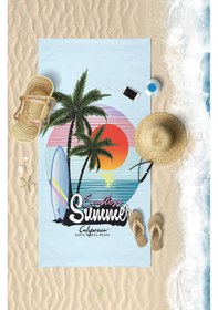 Resim ENDLESS SUMMER Dijital Baskılı 75x150 Cm Plaj Havlusu Açık Mavi 