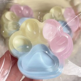 Resim Üç Renkli Eklemeli Kedi Pençesi Şeklinde Sevimli Yumuşak TPR Malzemeden Yapılmış ve Yavaş Geri Dönüş Etkili Oyuncağı, Duyusal Oynama İçin İdeal 