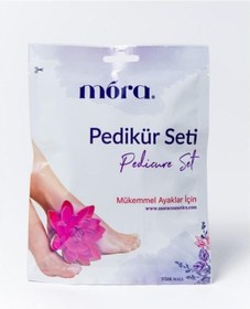 Resim Mora Pedikür Seti 2 Adet Çorap + 1 Adet Havlu + 1 Adet Ahşap İtici + 1 Adet Törpü 