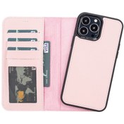 Resim Plm Apple Iphone 13 Pro Max Uyumlu Deri Cüzdanlı Kılıf Nu2 Pembe 