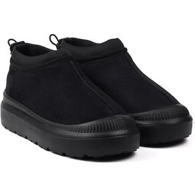 Resim Kadın Siyah Süet İçi Kürklü Bot - Kalın Tabanlı, Rahat, Kaymaz, Günlük Ve Kışlık Siyah 