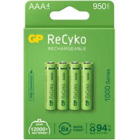 Resim GP Batteries ReCyko 1000 AAA İnce Kalem Ni-Mh Şarjlı Pil, 1.2 Volt, 4'lü Kart 