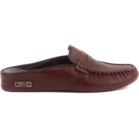 Resim Sail Lakers - Kahverengi Deri Kadın Ev Terliği 