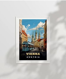 Resim Çerçevesiz Poster Viyana Nın Tarihi Sokakları İle Sanat 