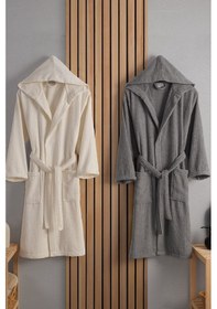 Resim Güvenal Verona Bay&bayan Pamuk 2'li Çizgili Kapüşonlu Bornoz Seti Bornoz Çeyiz Seti Bornoz Takımı 1 Çok Renkli 