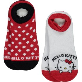 Resim Hello Kitty Kız Çocuk 2'li Babet Çorap 2-12 Yaş Kımızı 