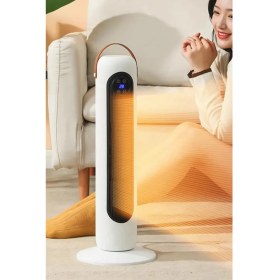 Resim Exenar 2000W Seramik Uzaktan Kumandalı Isıtıcı Fan 12 Saat Zamanlayıcı Devrilme Koruma Kule Tipi Elektrikli Isıtıcı 